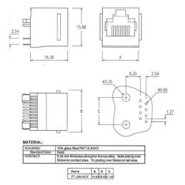 Connettore RJ45 femmina per CS