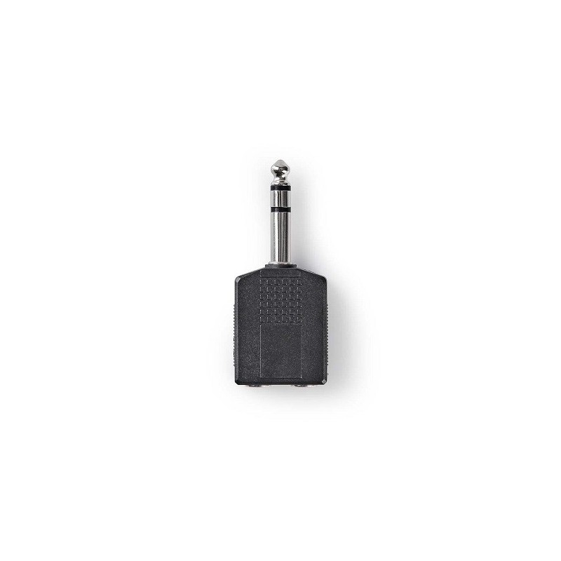 Adattatore audio stereo Maschio da 6,35 mm - 2x Femmina da 6,35 mm 10 pezzi Nero