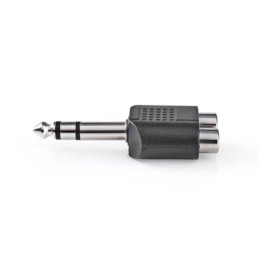 Adattatore audio stereo Maschio da 6,35 mm - 2x Femmina RCA 10 pezzi Nero