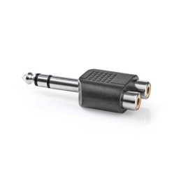 Adattatore audio stereo Maschio da 6,35 mm - 2x Femmina RCA 10 pezzi Nero
