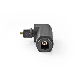 Adattatore Audio Ottico angolato 90° Maschio TosLink - Femmina TosLink 10 pezzi Nero