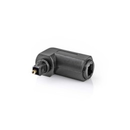 Adattatore Audio Ottico angolato 90° Maschio TosLink - Femmina TosLink 10 pezzi Nero