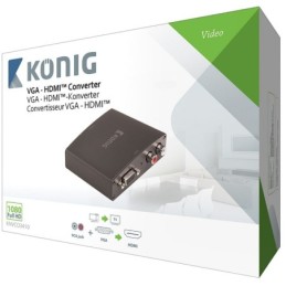 Convertitore video VGA Femmina+2 RCA Femmina - Uscita HDMI Konig
