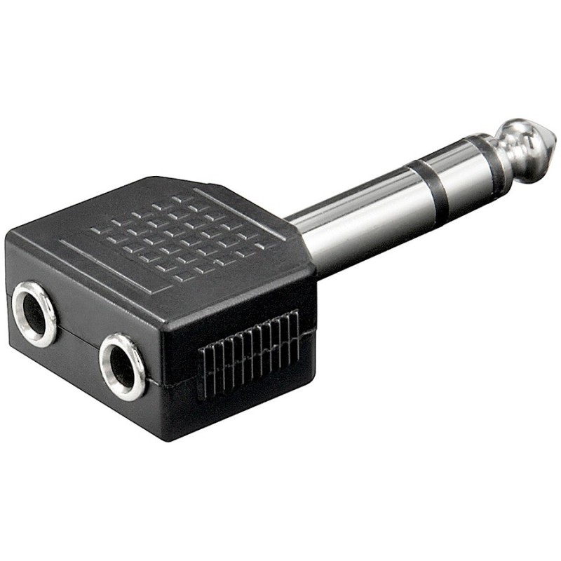 Adattatore audio jack 6,35mm a 2 prese 3,5mm