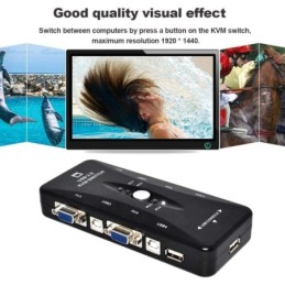 Switch KVM 4 porte USB 2.0 connettori USB/VGA