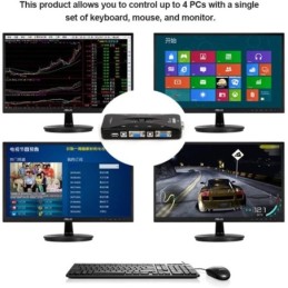 Switch KVM 4 porte USB 2.0 connettori USB/VGA