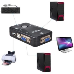 Switch KVM 2 porte USB 2.0 connettori USB/VGA