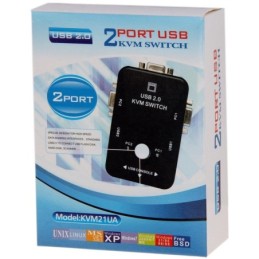 Switch KVM 2 porte USB 2.0 connettori USB/VGA