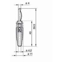 Connettore a banana da 4mm sezione cavo compatibile 1,5 mm² Hirschmann