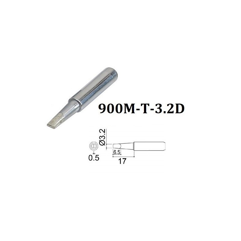 Punta di ricambio per stilo saldante 900M-T-3.2D, 3.2mm HAKKO
