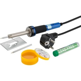 Set saldatore 30W con supporto/punte/stagno 10g e pasta saldante 10g