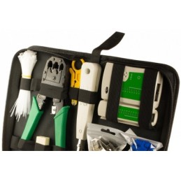 Set di strumenti di rete tester per cavi/crimpatrice/plug/copriconnettore/fascette 145 pezzi