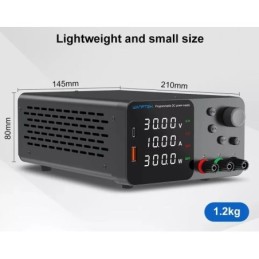 Alimentatore da banco 30V 10A 300W con regolatore di tensione CC USB/TYPE-C 18W