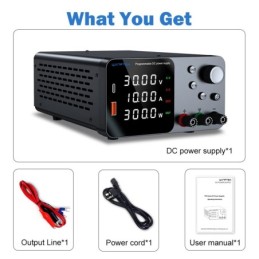 Alimentatore da banco 30V 10A 300W con regolatore di tensione CC USB/TYPE-C 18W