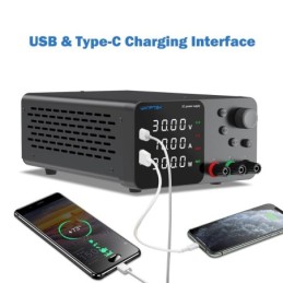 Alimentatore da banco 30V 10A 300W con regolatore di tensione CC USB/TYPE-C 18W