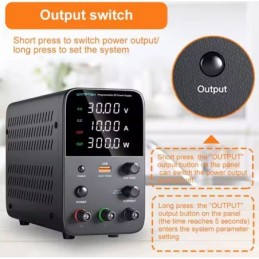 Alimentatore da banco 30V 5A 150W con regolatore di tensione CC USB 18W