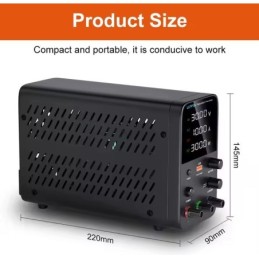 Alimentatore da banco 30V 5A 150W con regolatore di tensione CC USB 18W