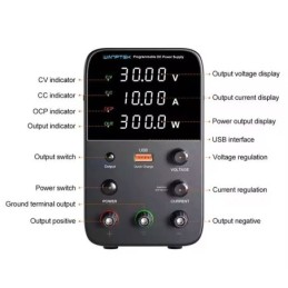 Alimentatore da banco 30V 5A 150W con regolatore di tensione CC USB 18W