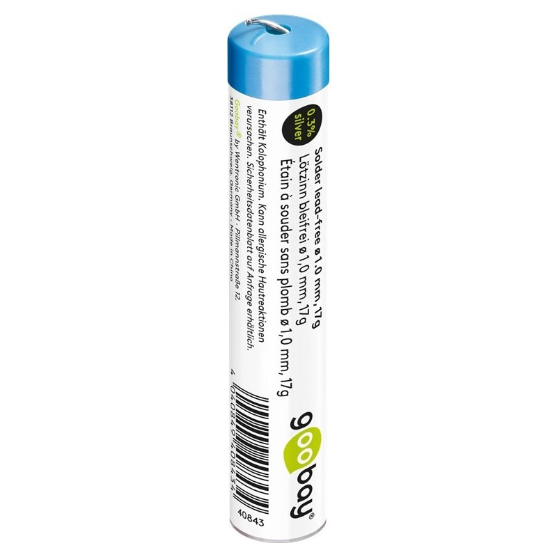 Tubetto stagno per saldatura senza piombo, ø 1,0 mm, 17 g