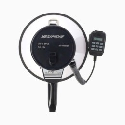 Megafono professionale 25W con Bluetooth®, sirene e riproduzione USB – Nero/Bianco