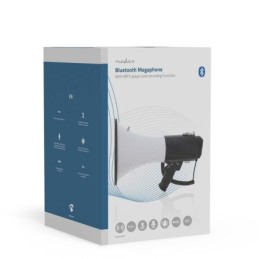 Megafono professionale 25W con Bluetooth®, sirene e riproduzione USB – Nero/Bianco