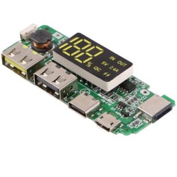 Modulo DualUSB 5V per batterie al litio 18650 con protezione da sovraccarico/cortocircuito