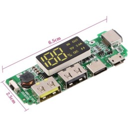 Modulo DualUSB 5V per batterie al litio 18650 con protezione da sovraccarico/cortocircuito