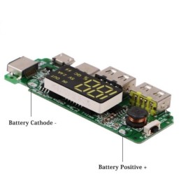 Modulo DualUSB 5V per batterie al litio 18650 con protezione da sovraccarico/cortocircuito