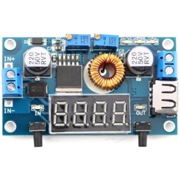 Regolatore di tensione da 5-36V a 1,25-32V DC con display e USB