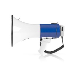 Megafono professionale 25W con microfono staccabile e sirena – Blu/Bianco