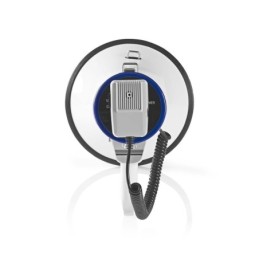Megafono professionale 25W con microfono staccabile e sirena – Blu/Bianco