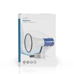 Megafono professionale 25W con microfono staccabile e sirena – Blu/Bianco
