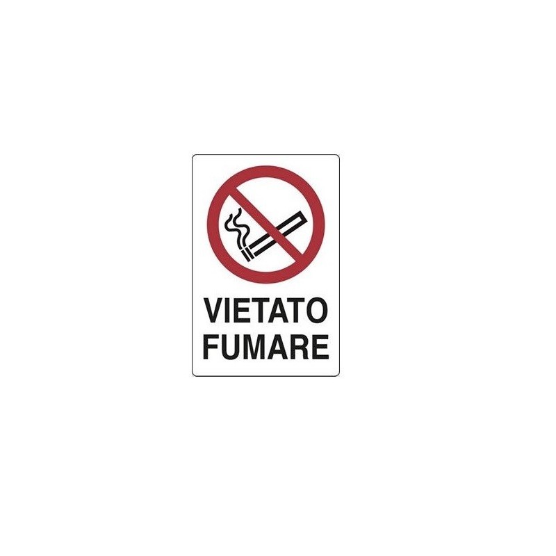 Cartello segnaletico vietato fumare 20x30cm