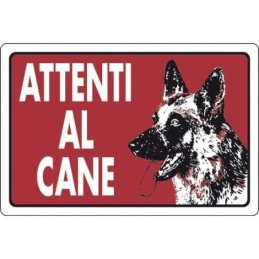Cartello segnaletico attenti al cane 30x20cm