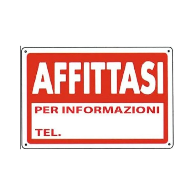 Cartello segnaletico "Affittasi" 30x20cm