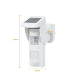 Sensore movimento PIR solare con sistema sonoro e flash LED