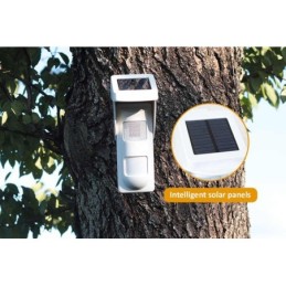 Sensore movimento PIR solare con sistema sonoro e flash LED
