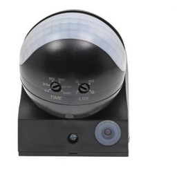 Sensore di movimento PIR nero IP44 1200W