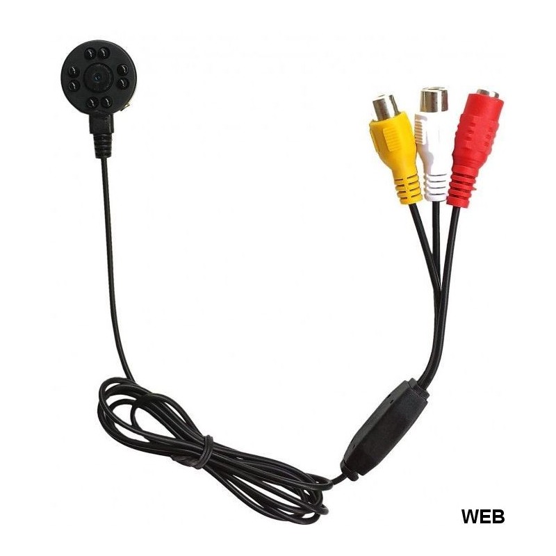 Microtelecamera AHD 3.6mm a colori con microfono 8 LED IR