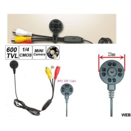 Microtelecamera AHD 3.6mm a colori con microfono 8 LED IR