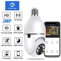 Telecamera IP WiFi con attacco E27 2MP HD 1080p con app per smartphone