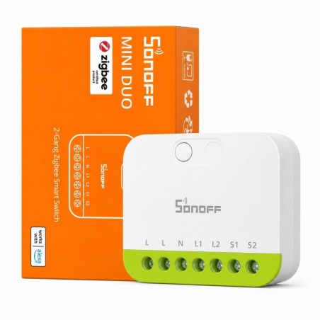 Relè smart Sonoff MINI DUO Zigbee 2 canali da incasso