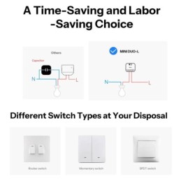Relè smart Sonoff MINI-ZB2GS-L Zigbee 2 canali senza neutro