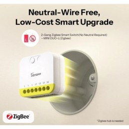 Relè smart Sonoff MINI-ZB2GS-L Zigbee 2 canali senza neutro
