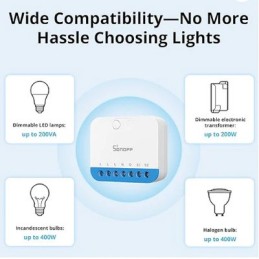 Dimmer smart Sonoff MINI-ZBDIM Zigbee 3.0 da incasso