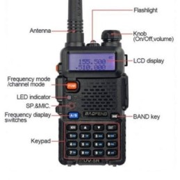 Baofeng UV-5R ricetrasmittente VHF/UHF dual band radio 136-174 400-480 MHZ t1