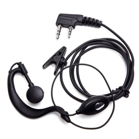 Auricolare per walkie talkie BAOFENG microfono e tasto PTT doppio Jack 2 Pin