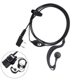 Auricolare per walkie talkie BAOFENG microfono e tasto PTT doppio Jack 2 Pin