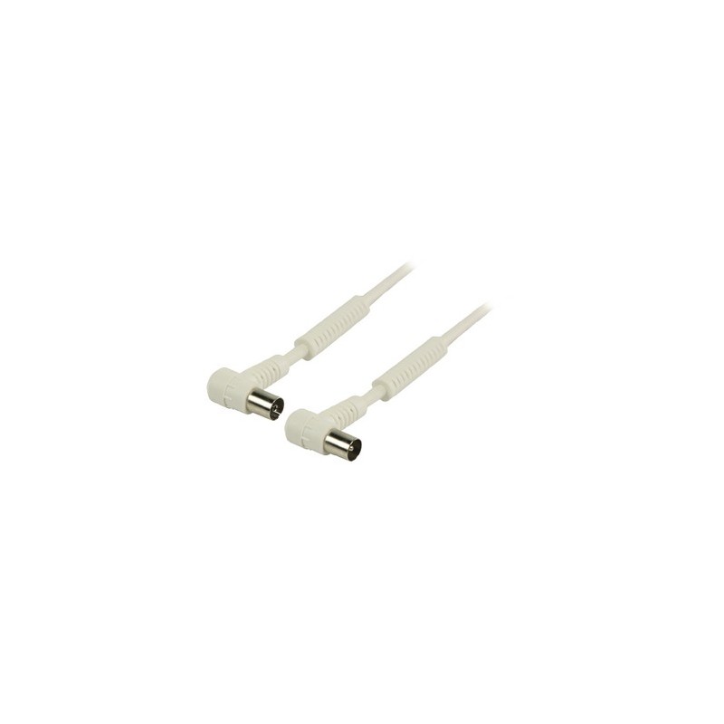 Cavo Coassiale 100 dB ad Angolo Coassiale Maschio - Femmina Coax (IEC) 20m Bianco