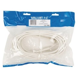 Cavo Coassiale 100 dB ad Angolo Coassiale Maschio - Femmina Coax (IEC) 20m Bianco